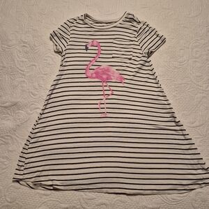 Grayson Social girls size Large (8) blue and white dress flamingo print VGUC